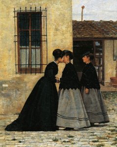 Besöket, av Silvestro Lega, detalj