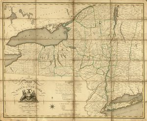 En karta över delstaten New York. LOC 74696138 av Simeon De Witt