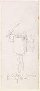 Sir Galipot bär den heliga vällingen, ca 1855-59 (penna på papper) av Simeon Solomon