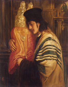 Ung rabbin som håller Toran, 1871