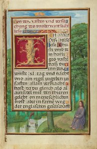 Rand mit Christus in der Wüste av Simon Bening