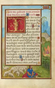 Rand mit Moses und dem brennenden Busch av Simon Bening