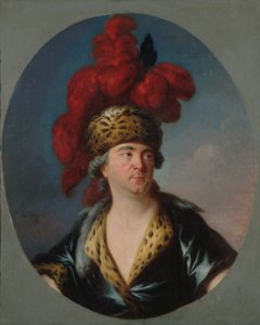 Porträtt av Henri-Louis Lekain 1728-1778 som Djingis Khan i pjäsen..., slutet av 1750-talet. av Simon Bernard Lenoir