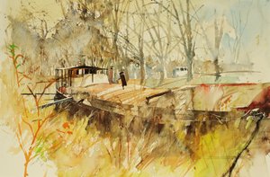 Canal du Midi, 2000 (akvarell) av Simon Fletcher