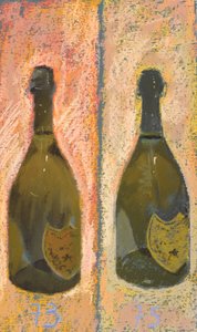 Champagne Moet Dom Perignon, 2016 (pastell på papper)