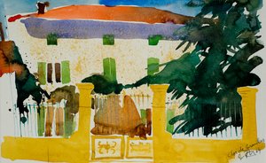 Clos de Gravillas, 2004 (akvarell) av Simon Fletcher