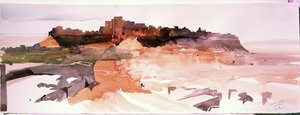 Desert Citadel, Jaiselmer, 2007 (akvarell på papper) av Simon Fletcher