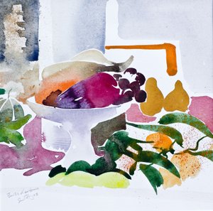 Höstfrukt (akvarell på papper) av Simon Fletcher