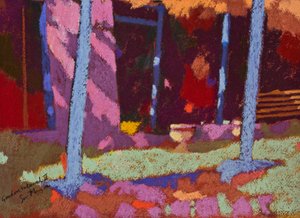 Garden Interval (pastell på papper) av Simon Fletcher