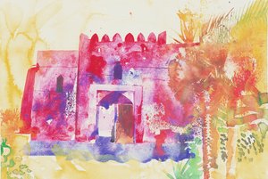 Jabreen murar, Oman, 2005 (akvarell) av Simon Fletcher
