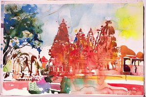 Mandore I, 2007 (akvarell på papper) av Simon Fletcher
