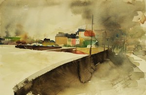 Monkstown harbour, Cork, 2003 (akvarell) av Simon Fletcher