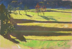 Morning in the Marshes (pastell på papper) av Simon Fletcher