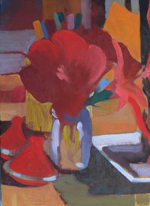 Moroccan red, 2014 (olja på pannå) av Simon Fletcher