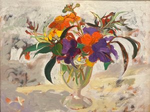 Streptocarpus  pelargon (oljemålning) av Simon Fletcher