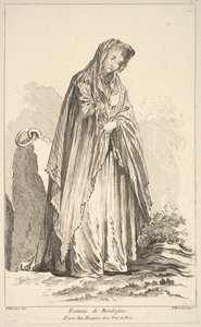 Woman of Boulogne, från Samling av olika utländska figurer Uppfunnen av F. Bo..., 1700-talet.
