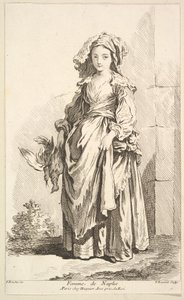 Kvinna från Neapel, från Samling av olika utländska figurer Uppfunnen av F. Bouc..., 1700-talet.