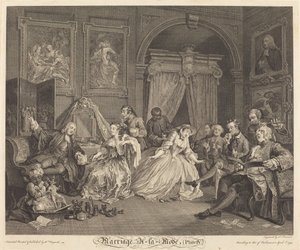 Äktenskap a la Mode: pl.4 av Simon Francois Ravenet I after William Hogarth