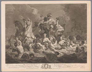 Allegori om den brittiska flottan och segern över den franska flottan The Triumph of Britannia (titel på objekt)