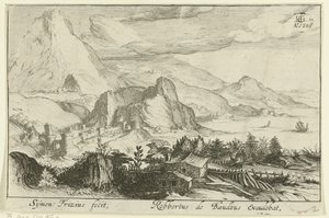 Berglandskap med byggnader Mountain Landscapes (serietitel) av Simon Frisius