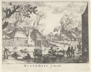 Utsikt över Houtewael nära Amsterdam av Simon Frisius