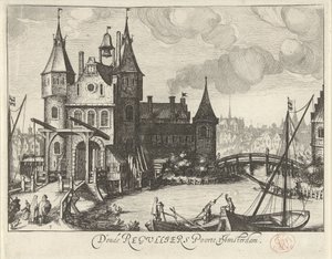 Vy över Eerste Regulierspoort i Amsterdam