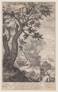 Landskap med bondgård
