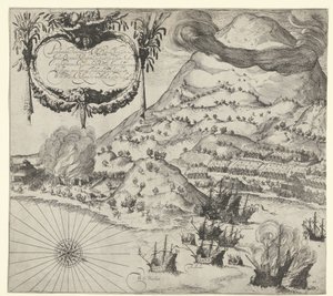 Holländarnas seger över portugiserna vid Tidore (bilden till vänster), 1605