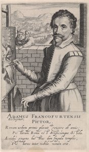 Porträtt av Adam Elsheimer av Simon Frisius
