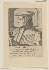 Porträtt av Caspar Hedio av Simon Frisius