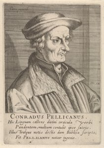 Porträtt av Conrad Pellican av Simon Frisius
