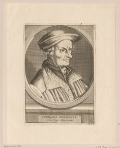 Porträtt av Conrad Pellican av Simon Frisius