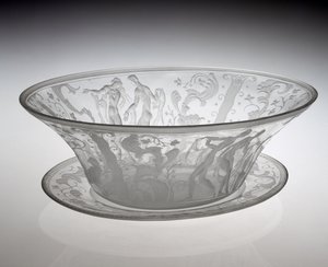 Centerpiece Bowl, designad 1920, tillverkad 1929 (glas) av Simon Gate