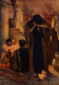 Peters förnekelse (färg litho) av Simon Harmon (after) Vedder