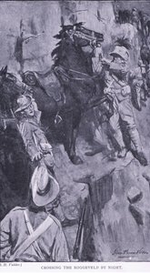 Crossing the Roggeveld by night, från After Pretoria: The Guerilla War publicerad av Harmsworth Brothers Limited, 1901 av Simon Harmon Vedder