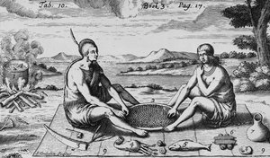 En man och hans fru vid middagen, 1705 av Simon II Gribelin