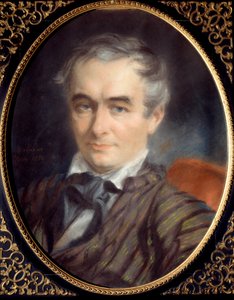 Porträtt av Prosper Merimee (1803-1870), författare, historiker och en fransk arkeolog. Målning av Simon Rochart (1788 - 1872)