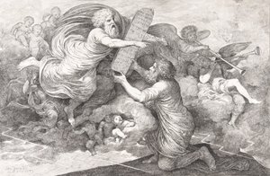 Moses på Sinai The Tables of Jewish Law, 1773. av Simon Julien