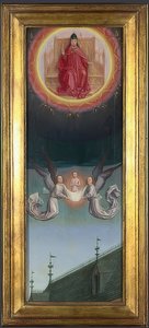 Sankt Bertins själ bärs till himlen (altartavla från Abbey of St. Bertin). Omkring 1459