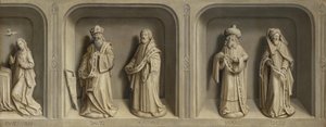 Scener ur den helige Bertins liv och bebådelsen till Maria med profeter och evangelister av Simon Marmion
