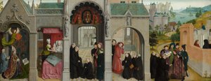Scener ur den helige Bertins liv - Bebådelsen med profeter och evangelister av Simon Marmion