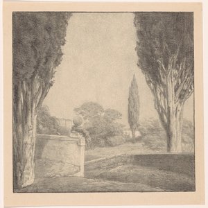 Landskap med vägg och cypress Påminnelse (originaltitel)