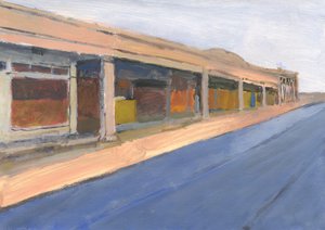 Strip mall 6, 2023 (akryl på papper)