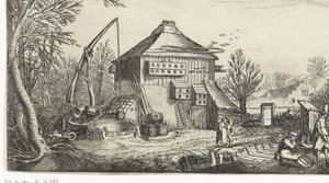 Vinterlandskap med gård Landskap (serietitel) av Simon Poelenburg