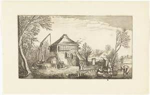 Vinterlandskap med gård Landskap (serietitel) av Simon Poelenburg