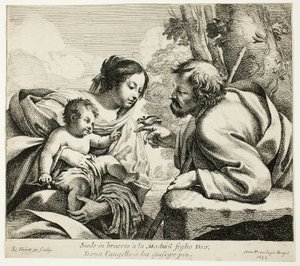 Den heliga familjen med en fågel av Simon Vouet