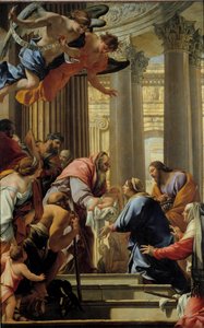 Presentation vid tempelmålningen av Simon Vouet (1590-1649) 1600-talets sön. 3,93x2,5 m av Simon Vouet