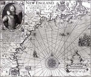 Karta över kusten i New England, observerad och beskriven av kapten John Smith (1580-1631) 1614, från 