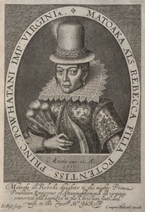 Pocahontas (ca 1595-1617) av Simon de Passe