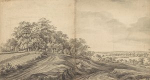 Panorama över Boersberg med Doorwerths slott i fjärran av Simon de Vlieger
